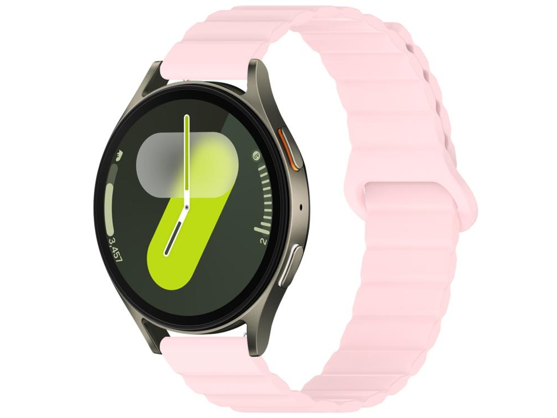 Bracelete Para Samsung Galaxy Watch 7/6/5/fe - Silicone Brilhante Magnético Loop - Rosa