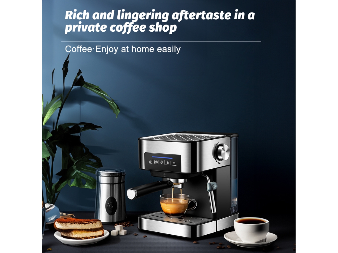 Máquina De Café Italiana Laxiscreed Com Corpo De Aço Inoxidável E Ecrã Lcd Para Uma Preparação Perfeita