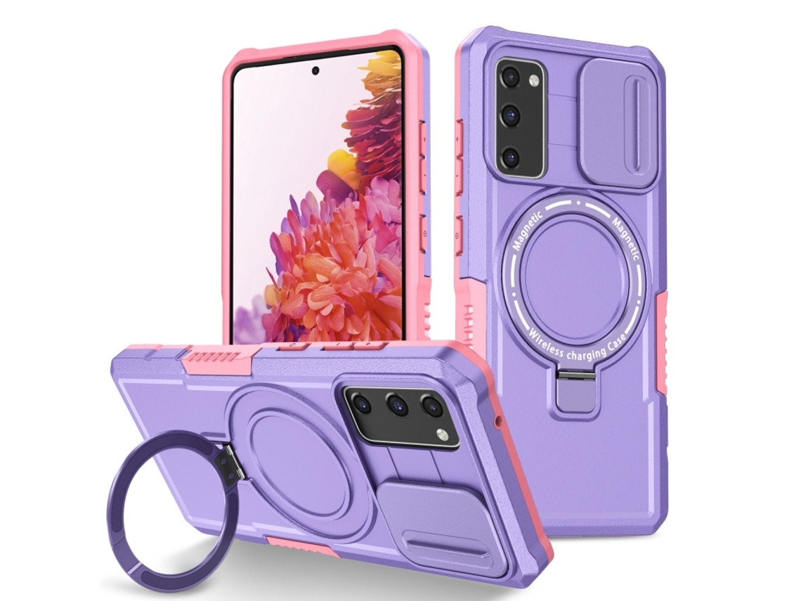 Capa Zruxe Compativel Com Samsung Galaxy S20 Fe (sliding Camshield - Magsafe - Tpu Hybrid Pc - Rosa Roxo)