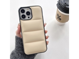 Capa Para Iphone 17air Jaqueta De Penas Com Buraco Grande Yd Jaqueta De Penas De Couro Bege Anti-queda
