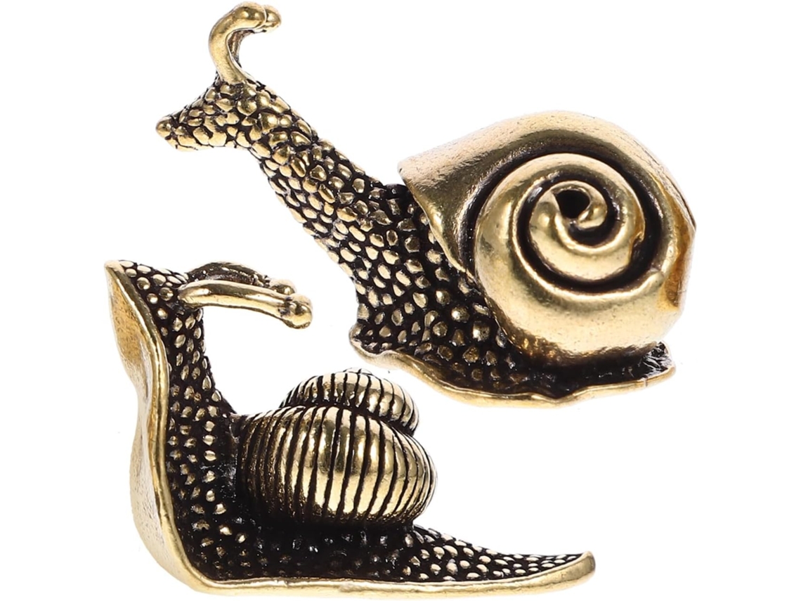 Enfeites de Caracol em Latão, Bichinhos de Pelúcia Decorativos para Chá, Mini Estátuas de Caracol, Acessórios para Jardim BRILVIBERA