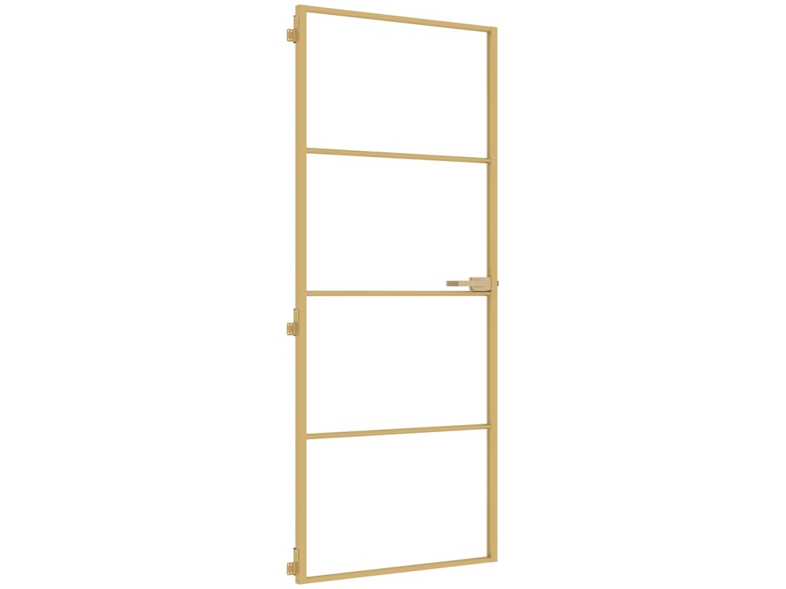 Porta Interior 83x201,5cm Vidro Temperado Alumínio Dourado MAISON EXCLUSIVE