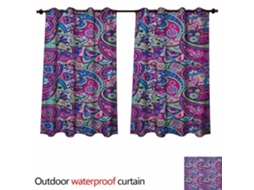 Cortinas De Exterior Anshesix Azul Marinho Blush Abstrato Aquarela Flexível W72 X L63 Cm Inspirado Na Nébula