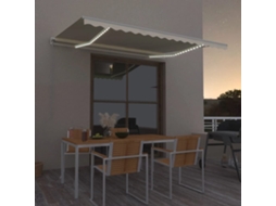 Vidaxl Toldo Retrátil Manual Com Led 400x350 Cm Cor Creme