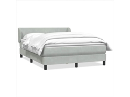 Vidaxl Cama Com Molas/colchão 160x210 Cm Veludo Cinzento-claro