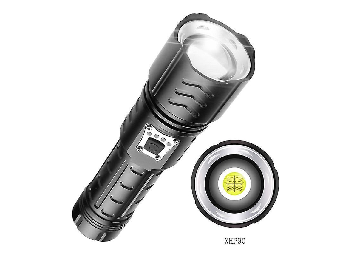 Tocha Led Xhp90 10000lumens Recarregavel 5modos Zoomable Camping/casa/emergencia Preto Yizhood