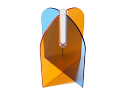 vaso de Flores Acrílico Geométrico Moderno 20x15x2cm Naranja Azul | S/MARCA