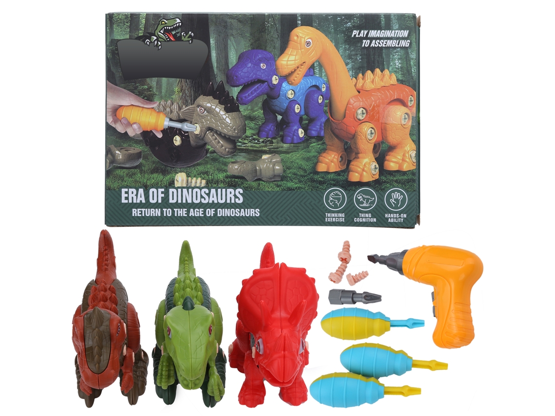 Mali brinquedos de Dinossauro para Crianças com Furadeira Elétrica e Chave Manual Kit de Aprendizagem Precoce