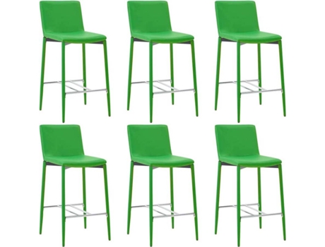 Conjunto 6 Cadeiras de Bar  Couro Artificial Verde