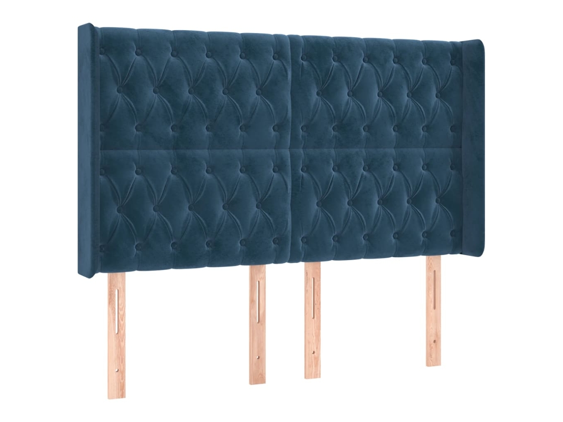 Headboard, Headboards Vidaxl Azul Veludo (163 X 16 X 118/128 Cm)