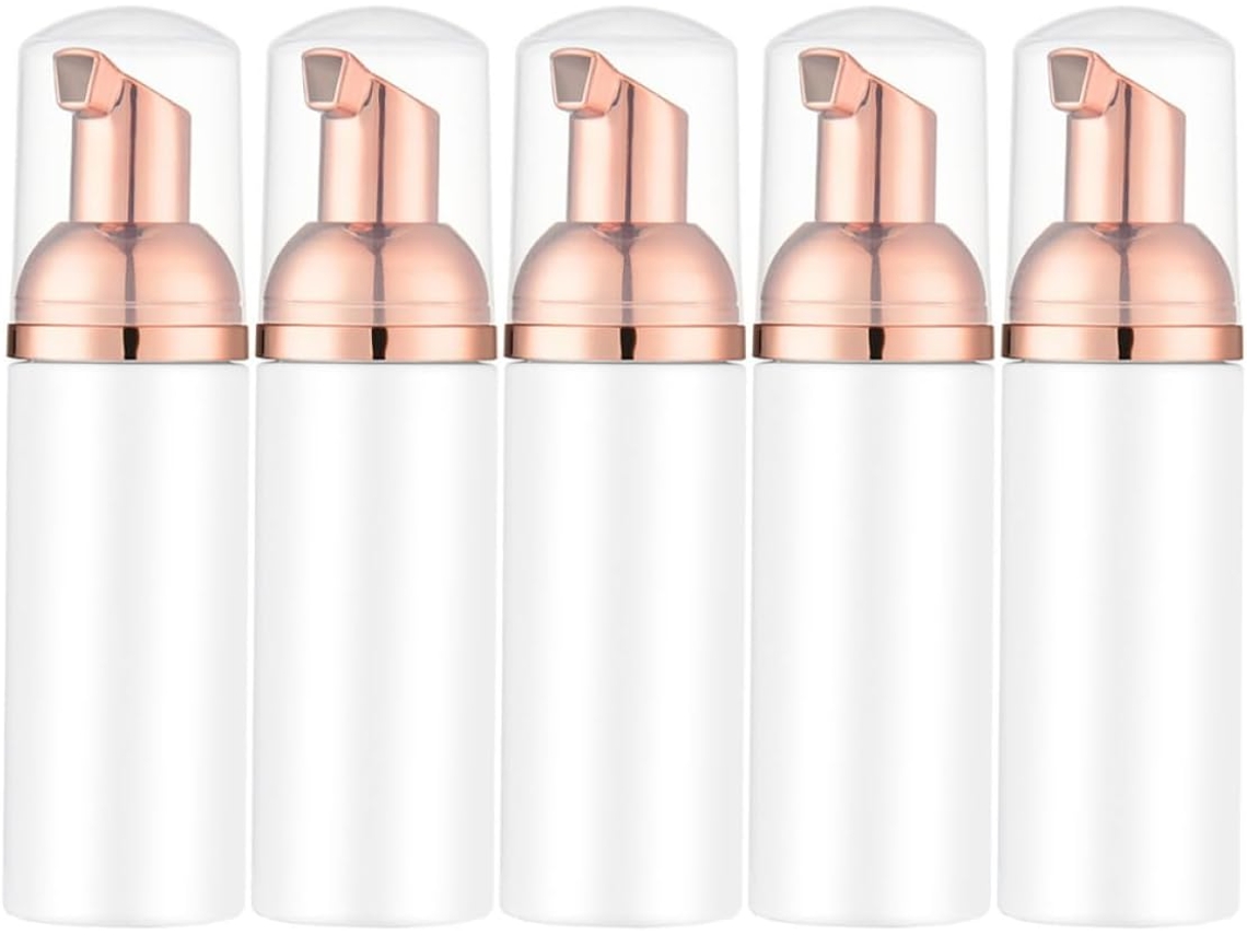 Ciieeo De 5 Frascos Dispensadores De Sabonete Líquido Espumante De 60ml Em Pet Com Bomba, Design Exclusivo