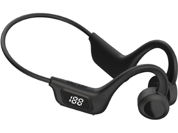 Fones condução óssea abertos sem fio Bluetooth à prova de suor para corrida, ciclismo, caminhada, condução Preto JIAPEI