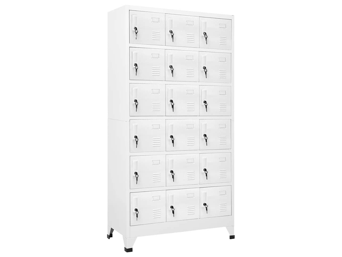 Vidaxl Cacifo Com 18 Compartimentos Metal 90x40x180 Cm