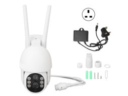 Câmera de Vigilância Externa Wifi Ptz Dual Lentes 1080p Visão Noturna Colorida 350° Rotação Ip66 Uk Plug