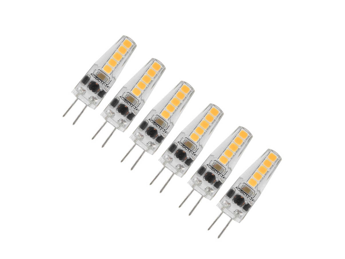 Pacote Com 6 Lâmpadas Led De 2w Com Pinos Duplos, Reguláveis, Para Teto Brilvibera