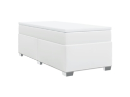 Cama com Molas Couro Artificial Branco MAISON EXCLUSIVE 100x200 cm