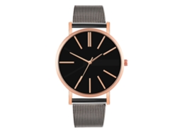 Reloj De Moda Para Parejas Con Correa De Malla Dial Redondo Cuarzo Unisex