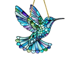 Laxiscreed Pássaro Hummingbird Azul Gelo Para Decoração De Janela E Varanda Em Acrílico Colorido