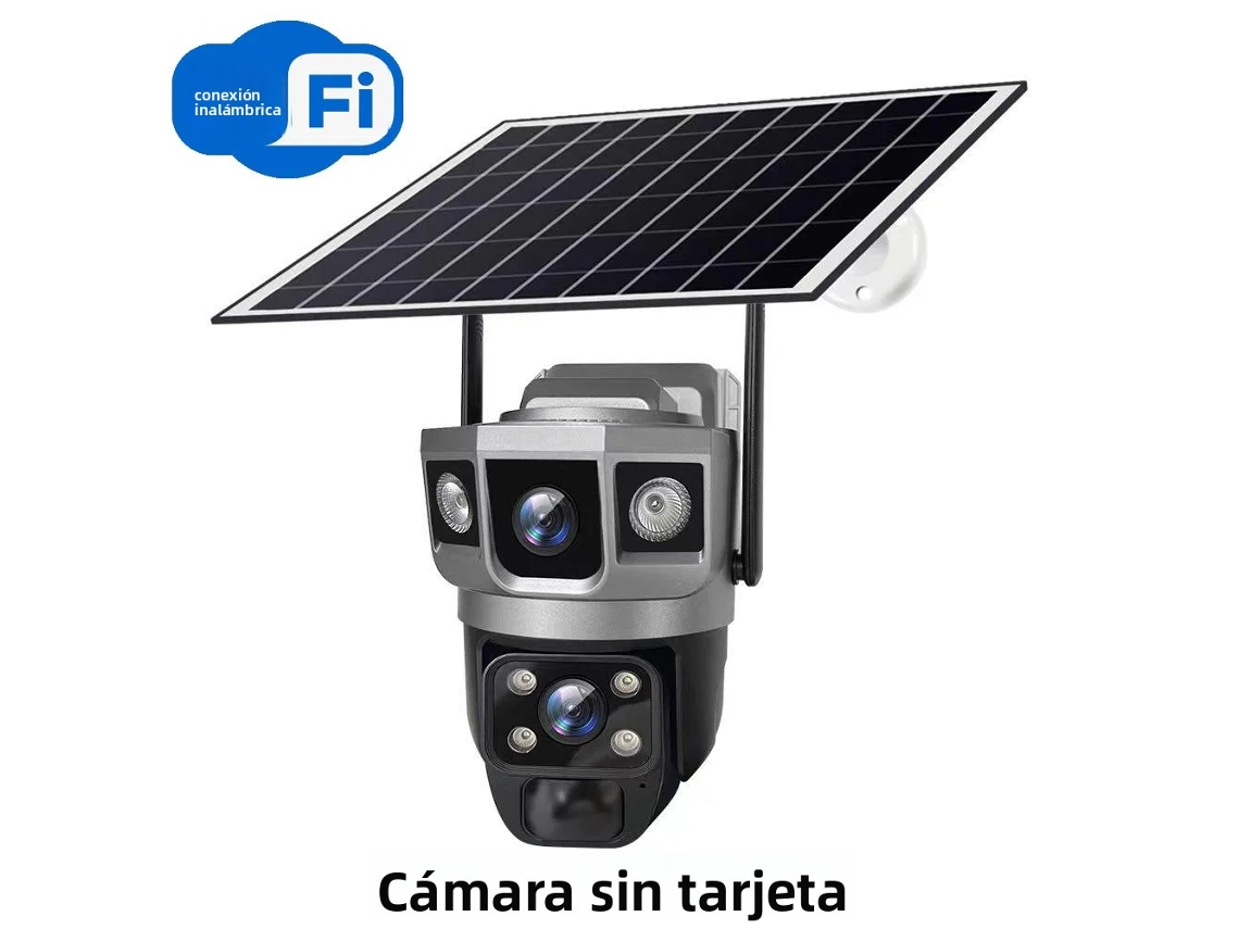 Câmera de Vigilância Externa de 12mp com Zoom de 10x, Alimentada por Energia Solar, Wi fi, Lente Dupla e Tela Tripla MDUG (sem Sim)
