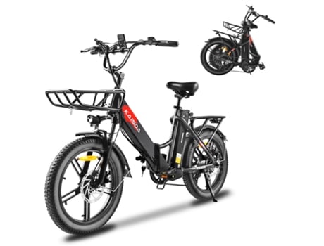 Bicicleta Elétrica KAISDA K201 350W Preto