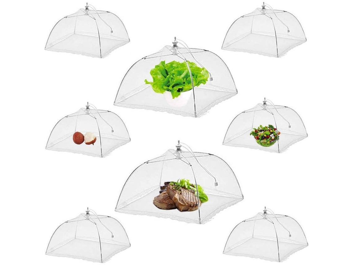 Peças De Toldo Alimentar Plegável Malha Anti-insetos, 43x43cm, Branco, Para Piquenique Camping Barbacoa