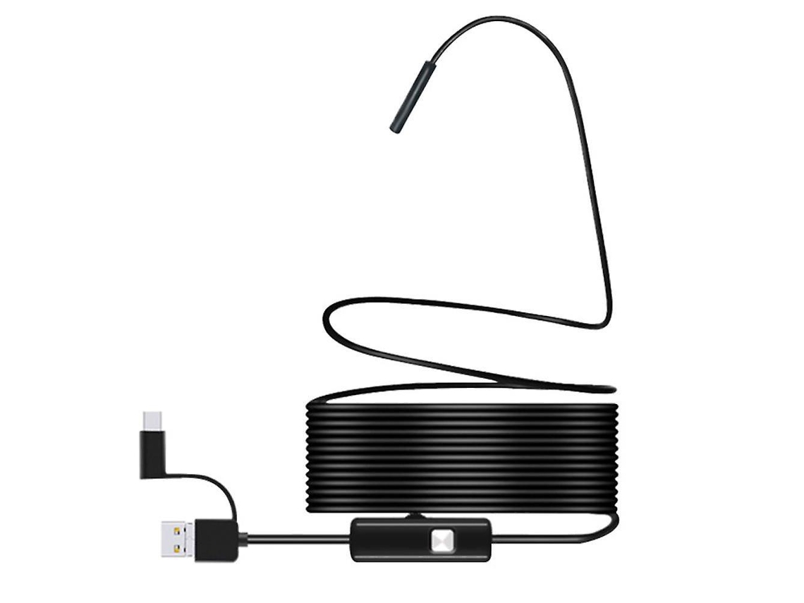 Endoscópio Usb Para Celular Android Pc, Câmera De Inspeção De Boroscópio De 7 Mm À Prova Dágua Com 6 Luzes Led Brilvibera