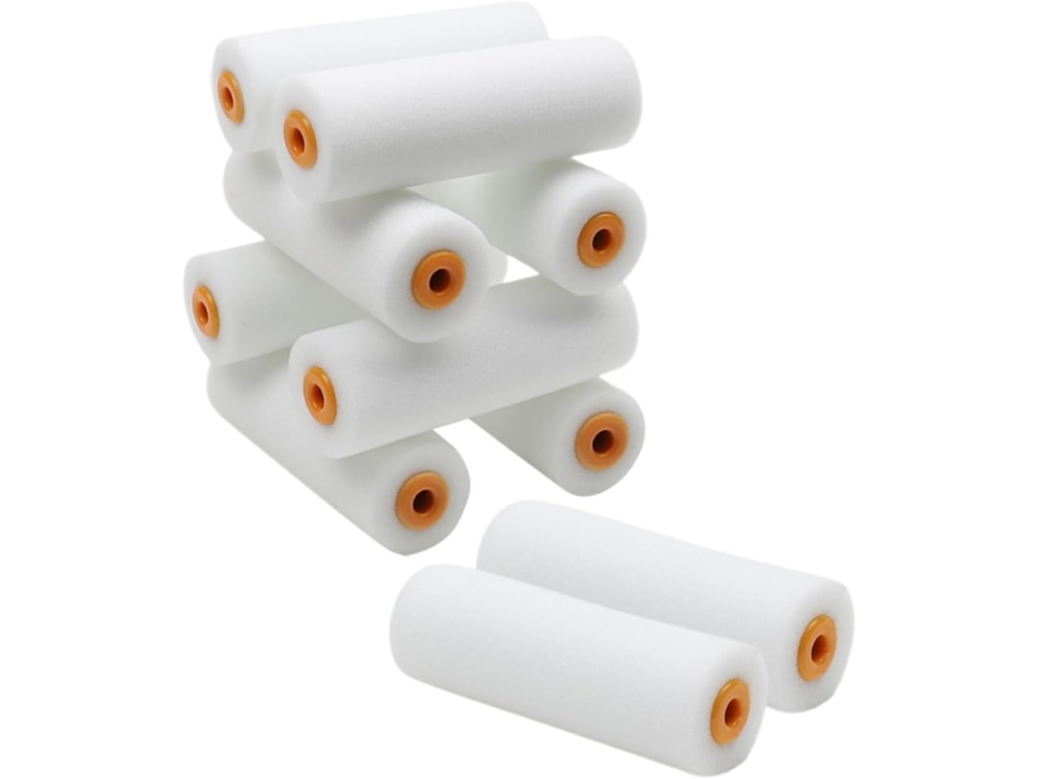 Rolos De Pintura De Esponja Branca Pequenos, Pacote Com 10 Unidades | Substituição