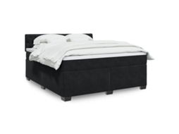 Vidaxl Cama Com Molas/colchão 180x200 Cm Veludo Preto