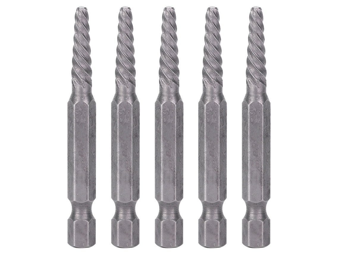 5 Peças De Extractores De Parafusos Para Parafusos Quebrados E Pinos Danificados Com Cabo Hexagonal Ferramenta De Remoção Elétrica 61mm