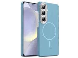 Capa Para Samsung Galaxy S24 5g Fina Circular Magsafe À Prova De Choque Dourada Em Policarbonato Azul Oceano