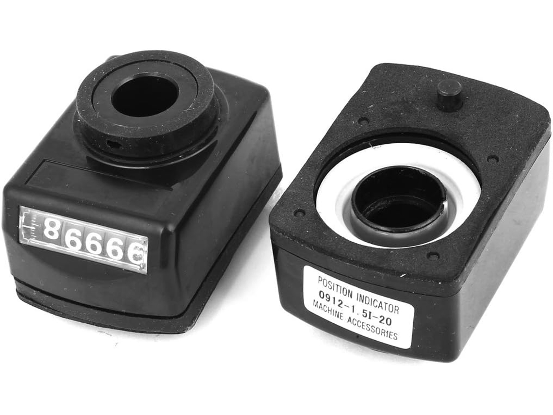 Ruilogod 2 Unidades, Furo De 15mm, Indicadores De Posição Contador Digital 5 Dígitos, Pretos Id E71 951 35c 578 499