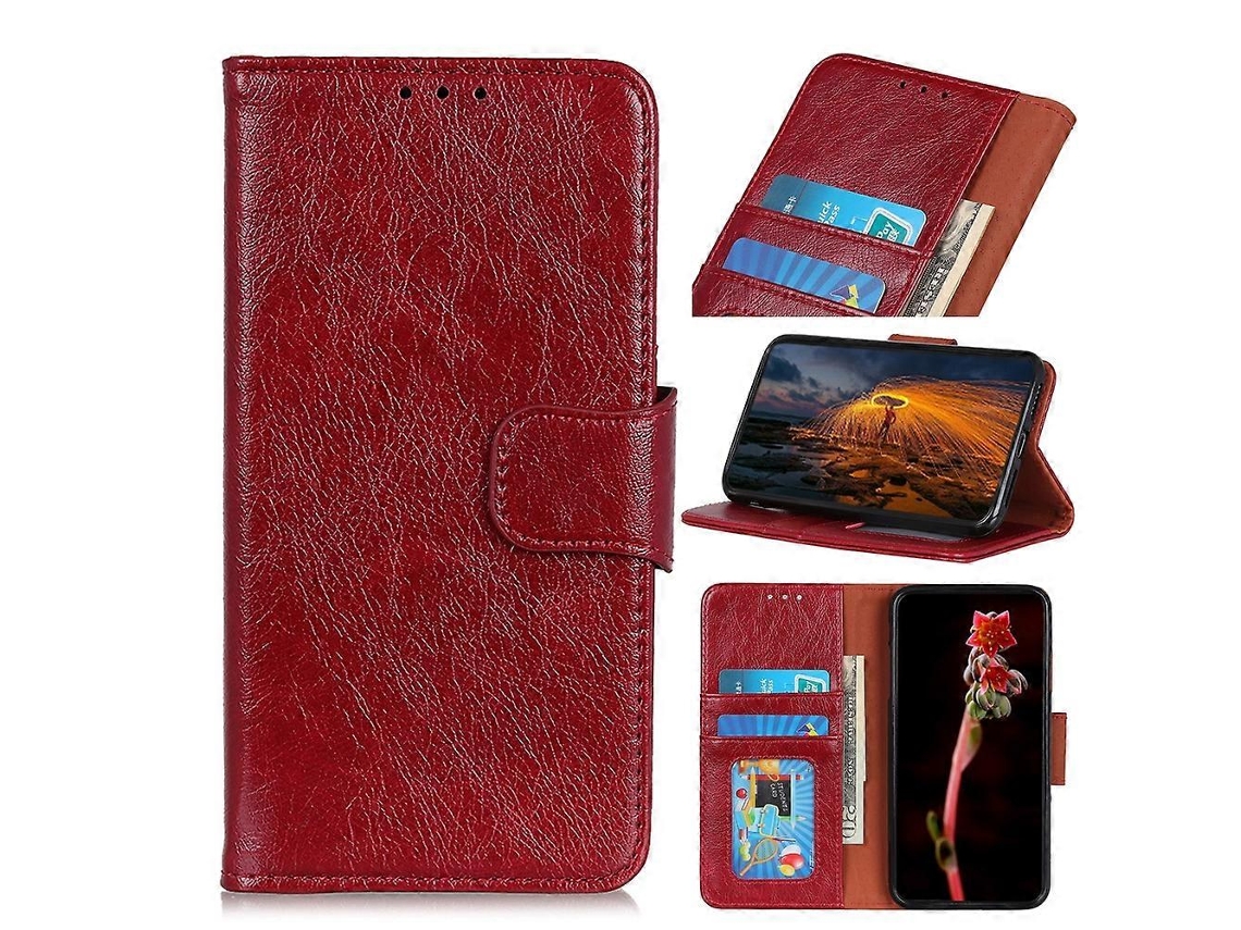 Capa De Celular De Couro Com Textura Napa Horizontal