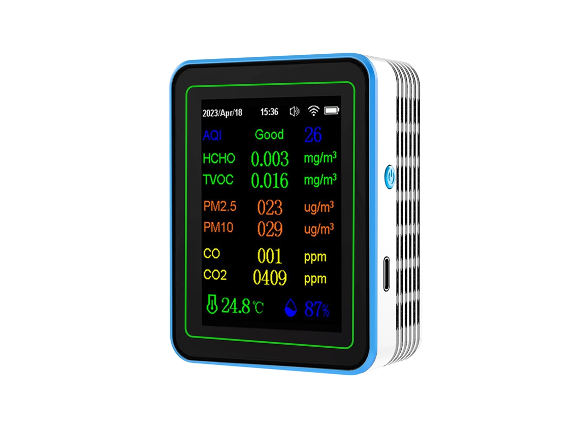 Detector De Qualidade Do Ar Wifi 12 Em 1 Co2 Pm2.5 Temp Umidade