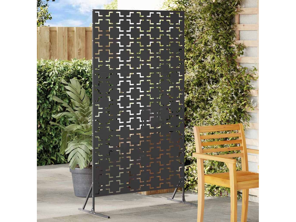 Vidaxl Protetor De Privacidade 100 X 50 X 180 Cm Aço Preto
