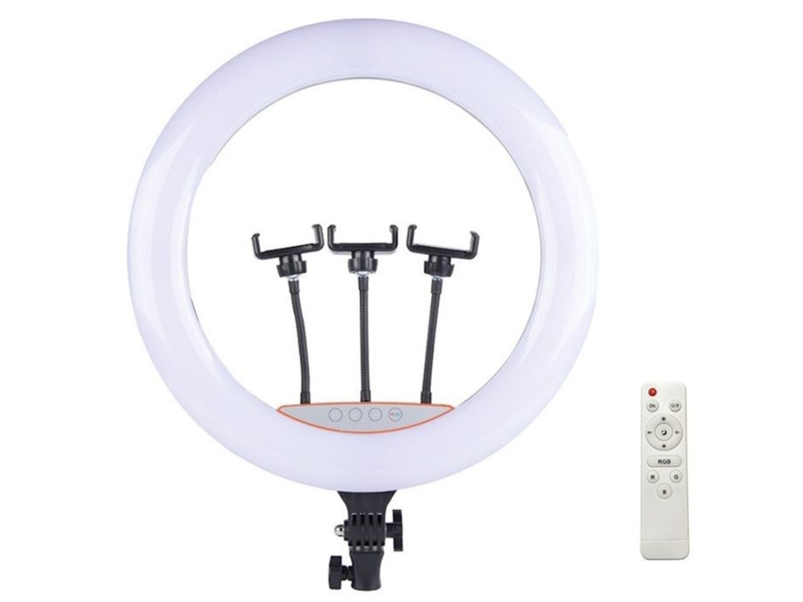 Adaptador Anel Luz Led Smartphone Controle Remoto ELIGHT Preto