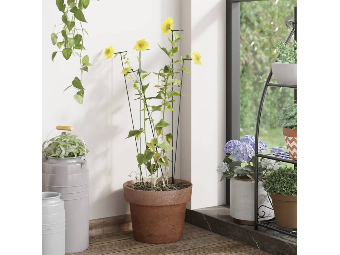 Vidaxl Estaca Para Plantas De Jardim 20 Pcs 40 Cm Aço Verde-escuro