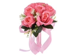 Buquê Artificial de Noiva Rosa para Casamento e Fotografia com Detalhes Exquisite e Cor Duradoura