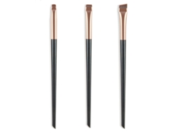 3pcs Set De Brochas De Maquillaje Preciso Para Ojos, Labios Y Cejas