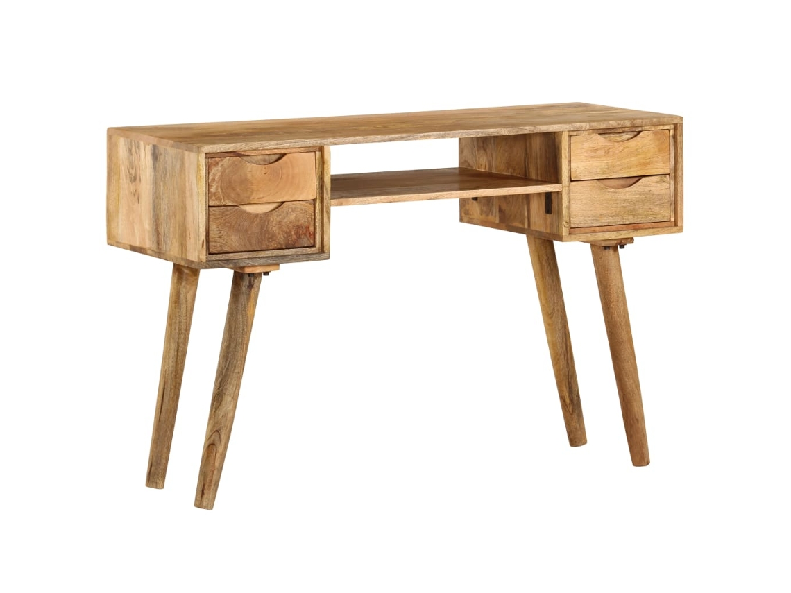 Vidaxl Secretária Madeira De Mangueira Maciça 115x47x76 Cm
