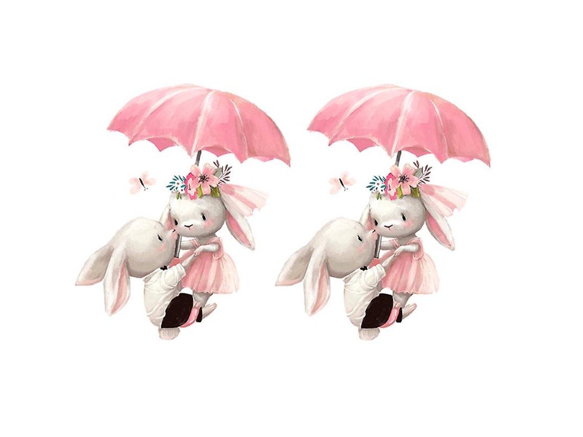 2 Folhas de Adesivo de Parede de Desenho Animado ALLINLESS