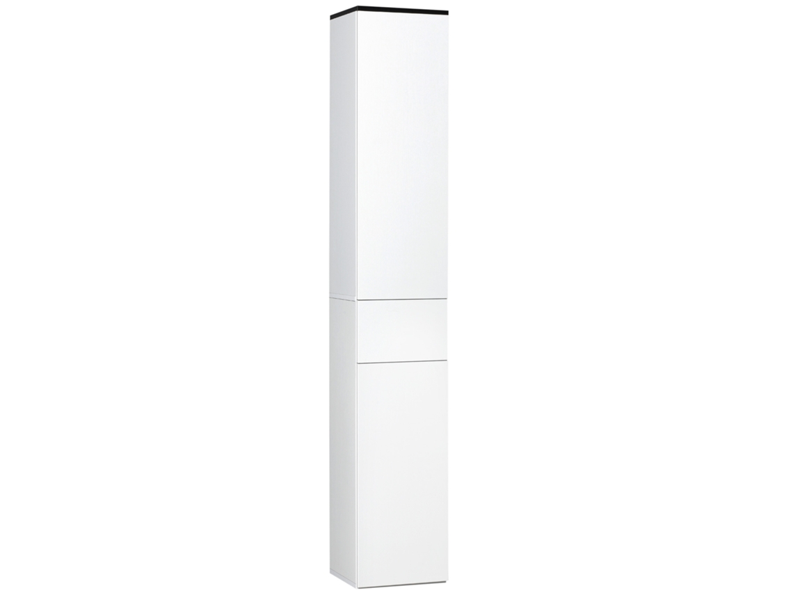Móvel para Banheiro com prateleira ajustável, 2 fechadas e 1 gaveta em madeira, 30x28x180cm branco BTFORUS