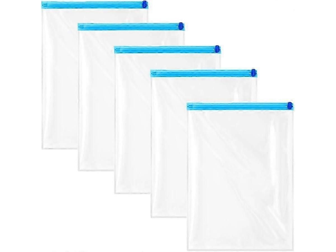 Pacote Com 5 Sacos De Compressão Reutilizáveis ​​enroláveis, Tamanho Médio 40x60cm, Para Armazenamento A Vácuo.