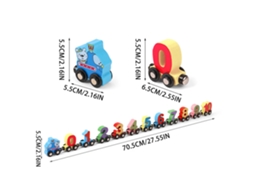 Primerox brinquedo Educativo de Trem de Madeira com Blocos, Letras Abc e Números para Crianças