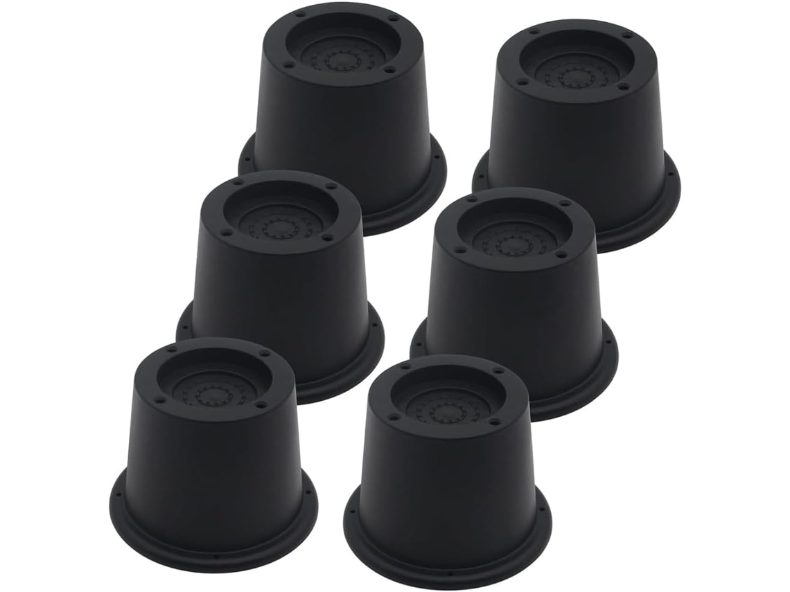 Conjunto De 6 Elevadores Móveis 5, 8cm 2, 3 Polegadas, Pretos, Para Cama, Sofá E Mesa, Suportam Até 450g 1 Libra