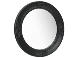 Vidaxl Espelho De Parede Estilo Barroco 50 Cm Preto