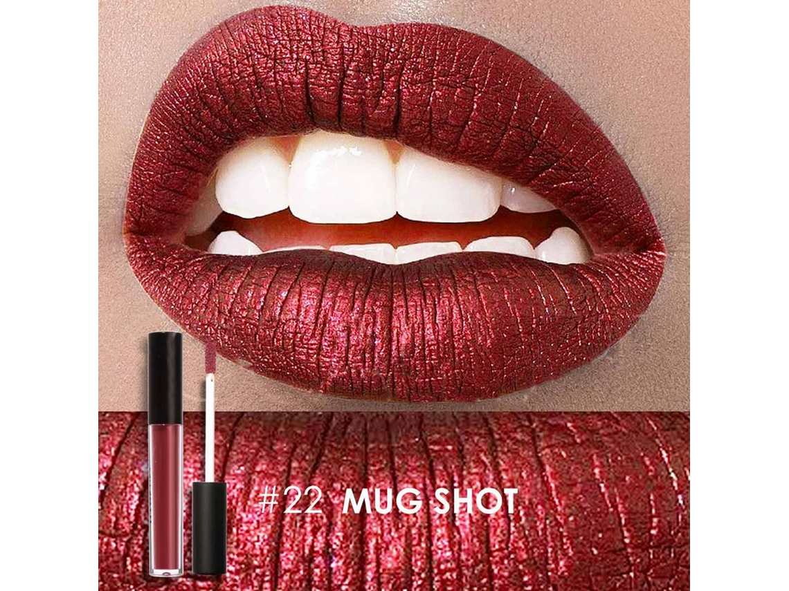 Gloss Labial Metálico Focallure 7: Cosmético Labial de Longa Duração, à Prova d'Água e Hidratante