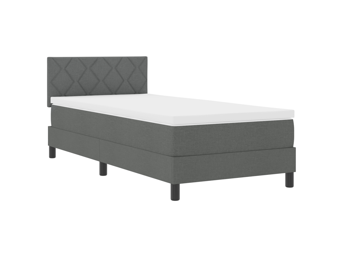 Conjunto 1 Cama Box Vidaxl Cinzento Tecido (90 X 200 Cm)