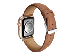 Bracelete para Apple Watch 46/49/45/44mm Couro Genuíno Camurça Dupla Face Marrom Escuro XIAOMOYU