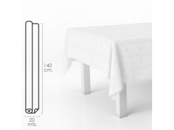 Toalha de Mesa Retangular de Oleado de Lã Branca. Pvc Resistente A Manchas À Prova D'Água 140 cm X 20 Metros. Rolo Recortado. Dentro e Fora ORYX