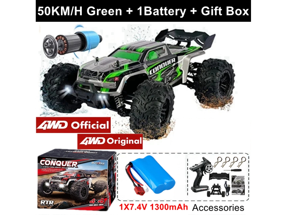 Carro Rc 4wd Brushless Off Road Alta Velocidade 80km/h Caminhão Drift Brinquedo Adulto Criança Verde Aeuzwr